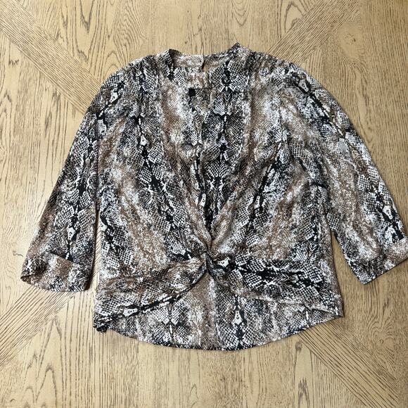 I.N. San Fransisco Snake Print Tie Knot Front Top Small - Picture 1 of 10